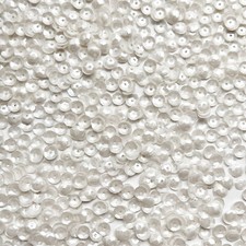 5mm Cup Sequins White Pearl Translucent Medium Hole Made in USA