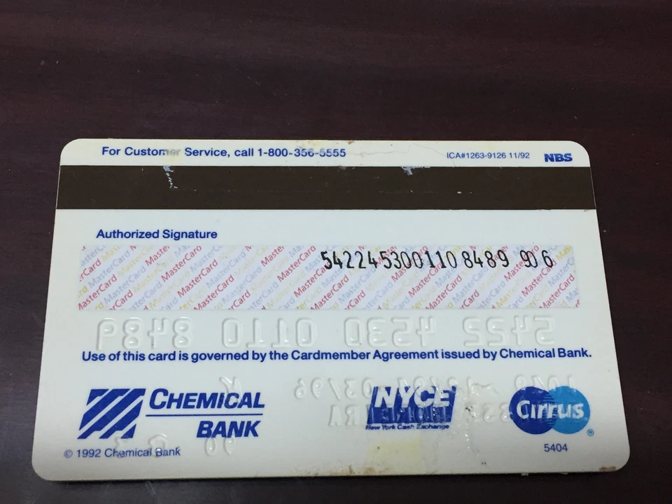 Vintage 1996 Chemical Bank NY Mets Credit Card - Image 2 of 2