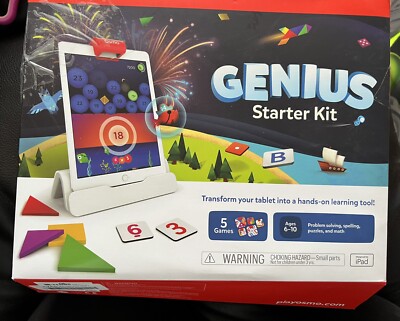 Osmo - Genius Starter Kit for iPad - 5 Hands-On Learning Games - Ages 6-10 Used