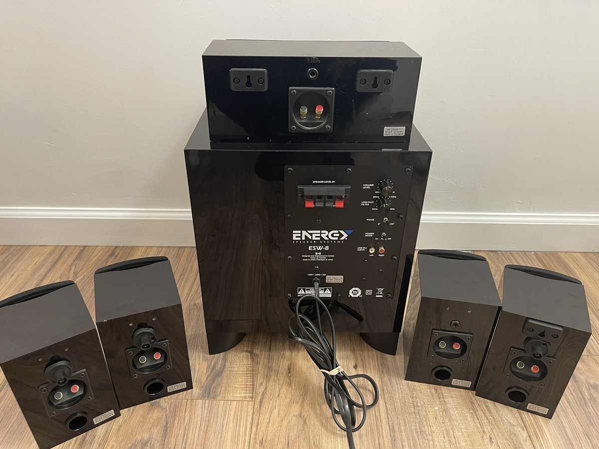 Energy ESW-8 Classic Home Theater Subwoofer System Set of Six Black
