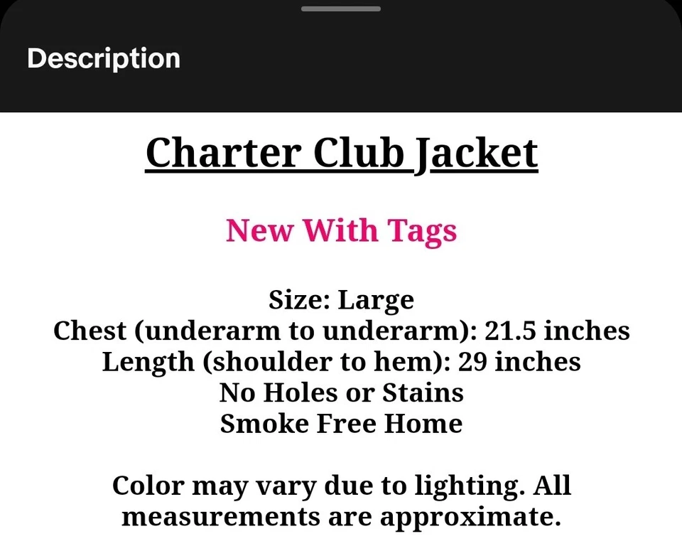 Charter Club Anorak Jacket Blue Pink Polka Dot Zip Up Water Resistant NWT Large - Image 2 of 4