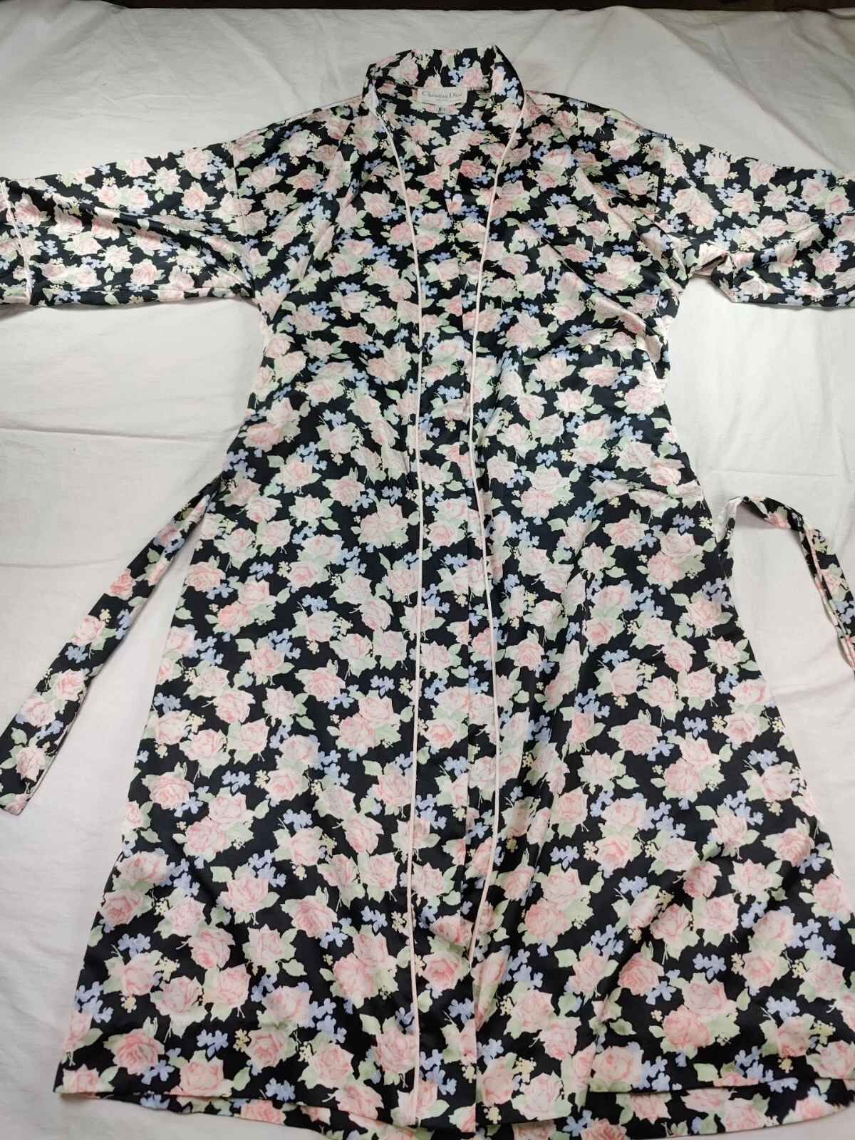 Robe lingerie vintage Christian Dior manteau maison taille petite sacs couverts de fleurs