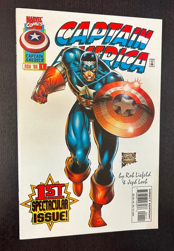 CAPTAIN AMERICA #1 (Marvel Comics 1996) -- Liefeld VARIANT 1st APP RIKKI BARNES