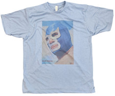 Camiseta Hombre Azul Demonio Lucha Libre Color Vintage Azul Nuevo Regalo