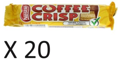 20 Coffee Crisp Chocolate Bars Full Size 50g Each NESTLE Canada FRESH DELICIOUS