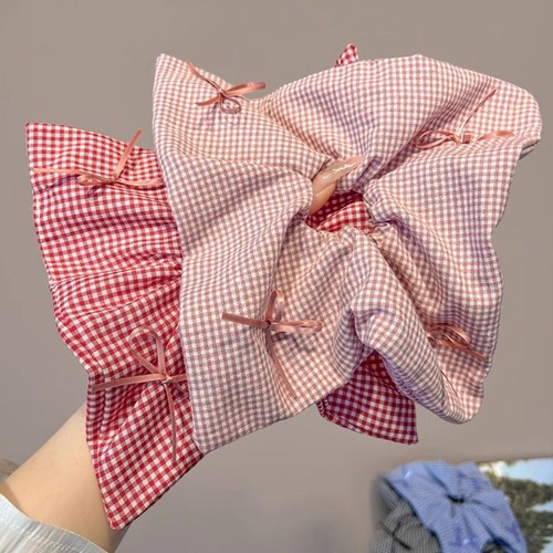 Plaids Hair Rings Bowknot Hair Ropes Elegant Hair Scrunchies Women Girl - Picture 6 of 12