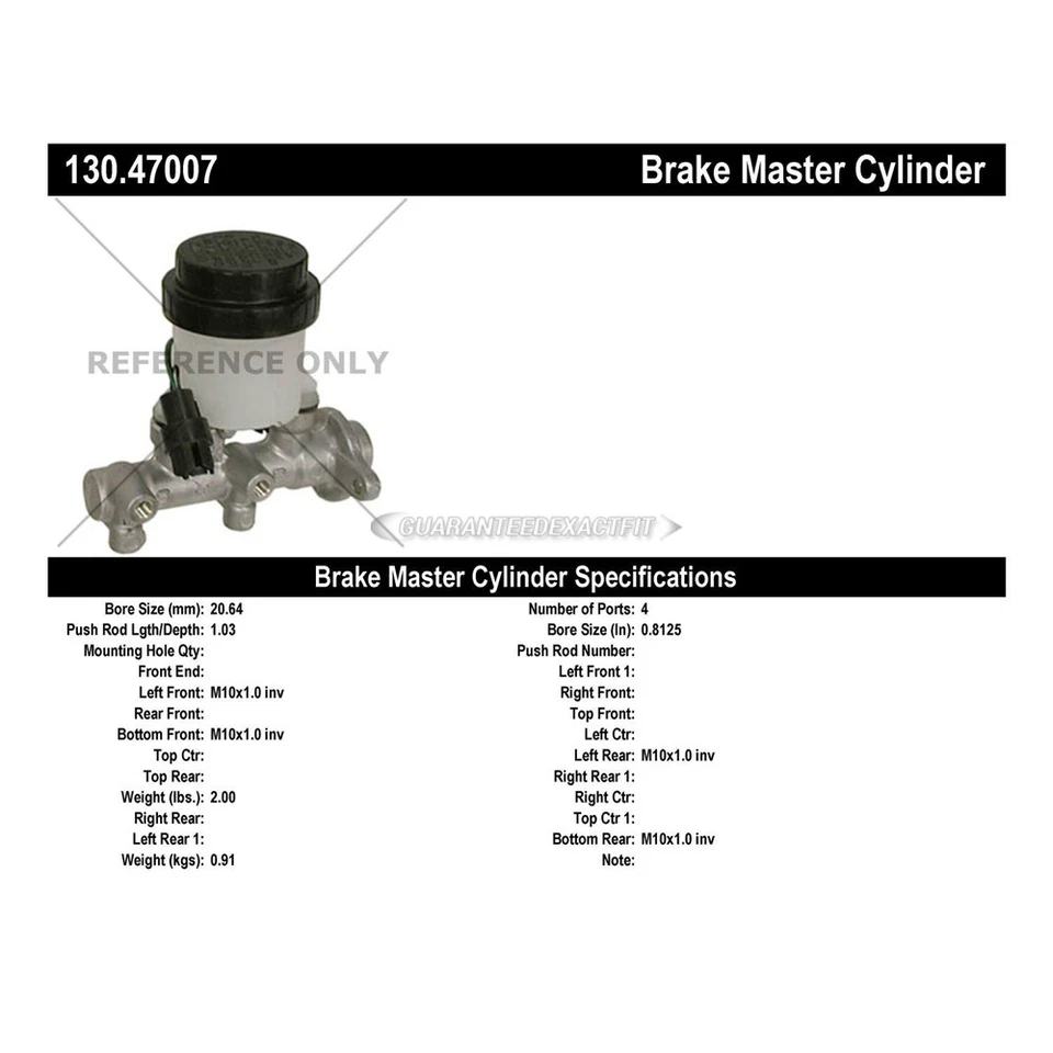 Cilindro maestro de freno centrado TCP para Subaru DL GL-10 XT Loyale Foto 3 de 3