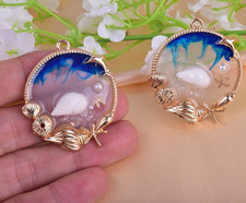 40Pcs Ocean style seashells Charm earring necklace Pendant DIY Jewelry Making
