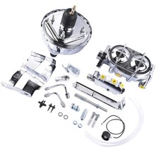 8 Chrome Booster Master Cylinder Disc Drum Replacement For Chevrolet Impala