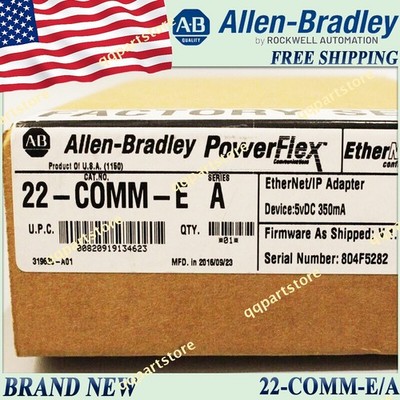 New in Box AB 22-COMM-E/A PowerFlex Ethernet/IP Comm Adapter 22COMME serA US 1PC