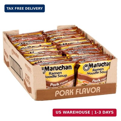 Maruchan Ramen Pork, Instant Ramen Noodles, Ready to Eat Meals, 24 Count