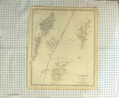 Original alter antiker Druck Wanderkarte 1834 Schottland Orkney Shetland Minch 19.