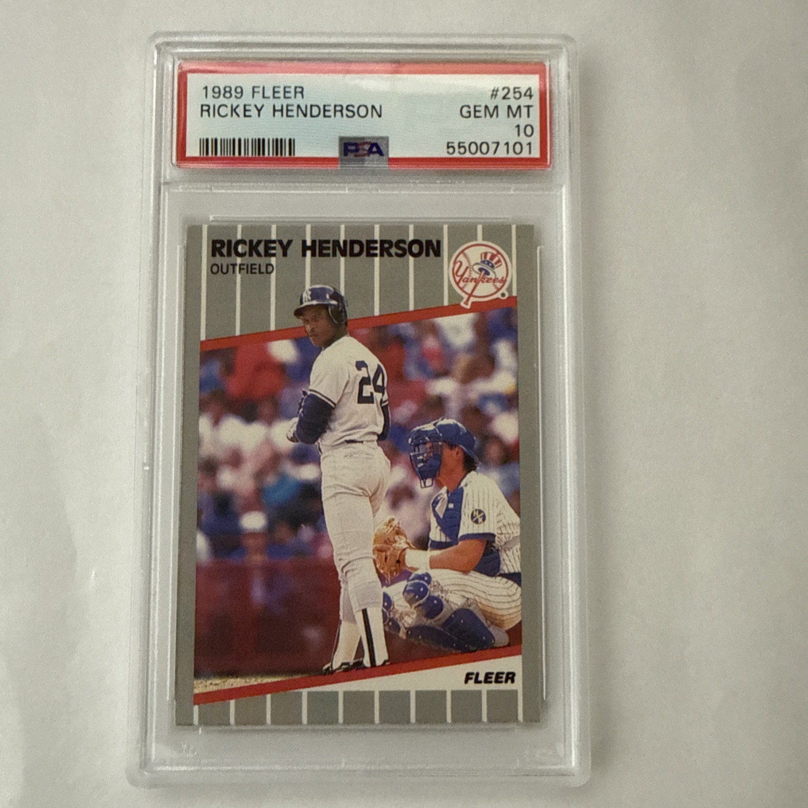 1989 Fleer #254 Rickey Henderson π₯ PSA 10 π₯ Gem Mint π NY Yankees βΎοΈ HOF π