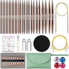 Knitiss Circular Knitting Needles Set, Interchangeable Circular Knitting Needles