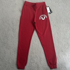 True Religion Red Sweatpants Joggers Youth Kids Size L 14-16 Streetwear NWT