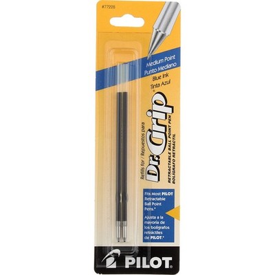 4 Pack Pilot Dr. Grip Ball Point Pen Refill, Medium, Blue 77228, 2 Ct
