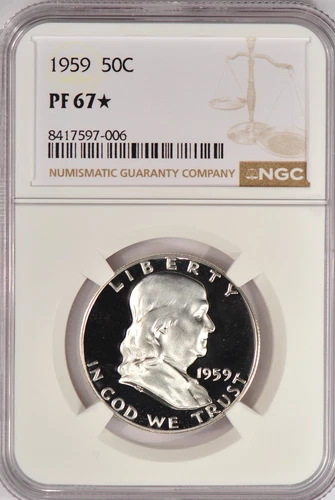 1959 Franklin Half Dollar Proof NGC PF 67 STAR PR67* Frosty Coin 50C