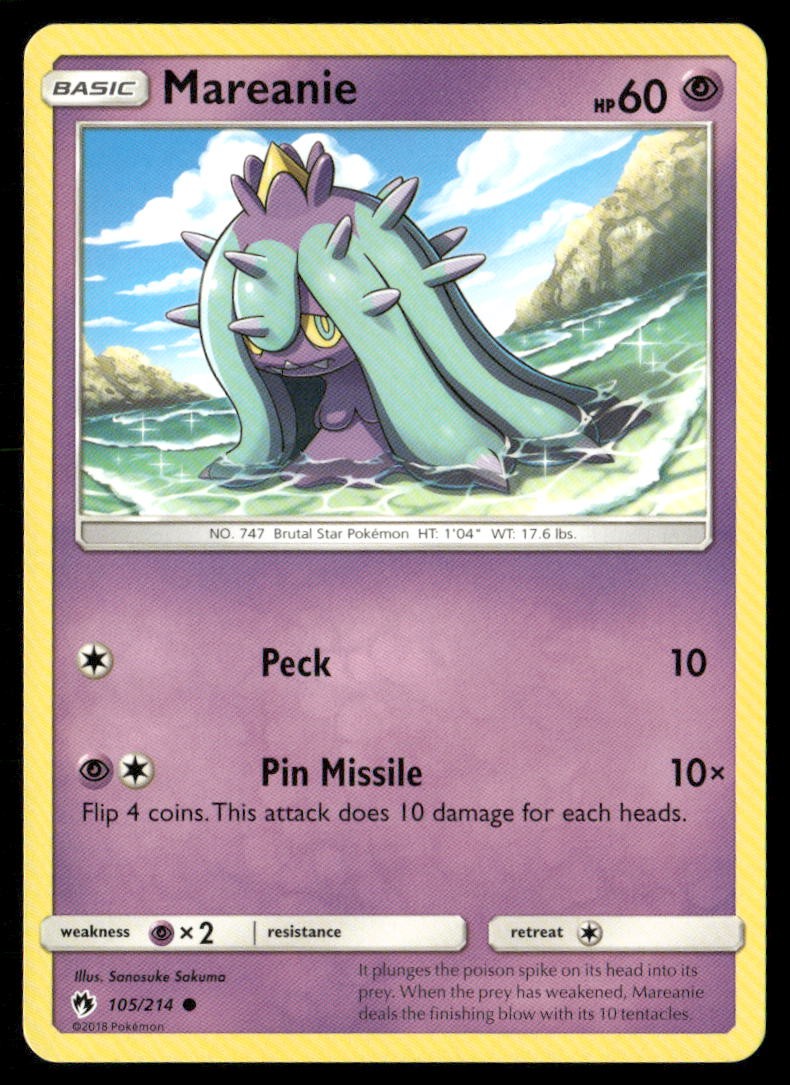 Mareanie 105/214 Common Lost Thunder Pokemon Near Mint
