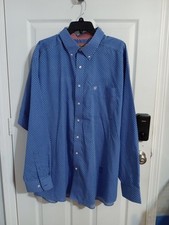 Ariat Men's Wrinkle Free Western Long Sleeve Button Down Blue Diamond XXL