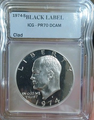 1974-S Eisenhower $1 CLAD PR70 DCAM ICG Black Label | eBay