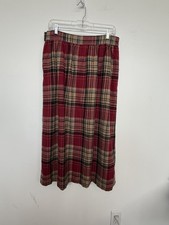 Vintage Pendleton Plaid Pleated Maxi Skirt Pure Virgin Wool USA