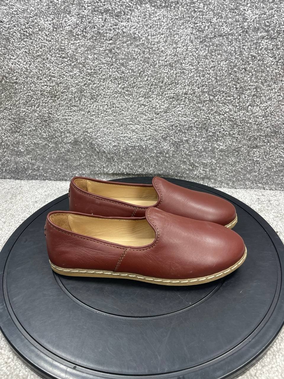 Charix Flats Womens Size 37 Eu 6.5 Us Loafer Cognac Leather Comfort Slip On-image