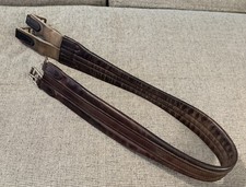 Contoured English Chafeless Girth Brown Leather 56  Roller buckles