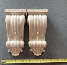 Antique style Hand-Carved Wooden Corbels Brackets Stunning Pair