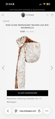 Artipoppe ring sling RING SLING MONOGAMY MAIDEN AUS BIO-BAUMWOLLE