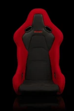 BRAUM Falcon-S Composite FRP Bucket Seat - Red Jacquard Black Stitching - Each