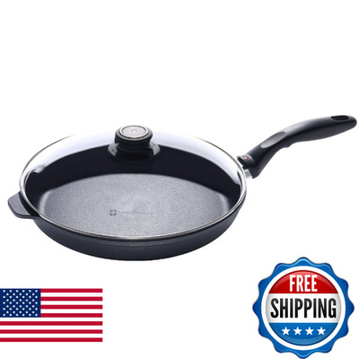 Swiss Diamond Frying Pans Nonstick with Lid, Features Nonstick Diamond Coated Al