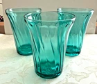 Jeannette Ultramarine (Aqua)  Swirl  Flat Tumbler,  Set of 3