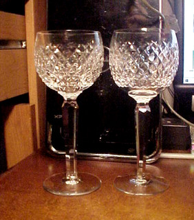# 1 / Pair Of 2 Vintage 7" Waterford Ireland Crystal LISMORE Balloon Wine Goblet