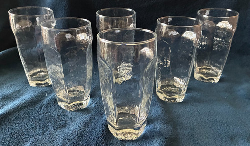 Libbey Chivalry Tumblers 16 Ounce Set of 6 Textured Glass
