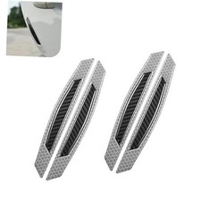 4Pcs Reflective Car Door Edge Guards, 6.7x0.8 Inch Car Door Edge Bump white