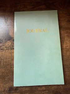 Blank Green Journal Notebook with Gold "JOURNAL" Cover Lettering