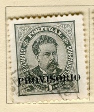 PORTUGAL; 1892-93 classic Luis PROVISORIO Optd. issue fine used 5r. value