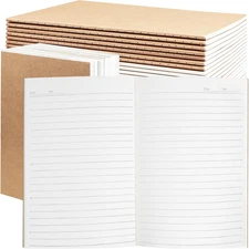 24 Pack A5 Kraft Notebooks Bulk, Lined Paper Journaling Notebooks, 8.3X5.5In 60 