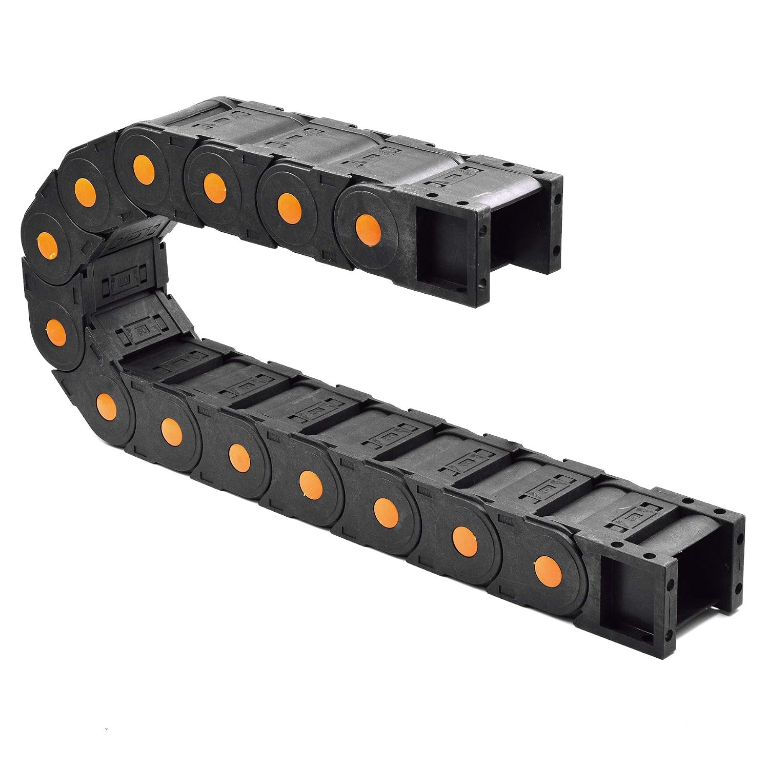 Plastic Drag Chain Cable Carrier Closed Type with End Connectors R100 45 X 60Mm