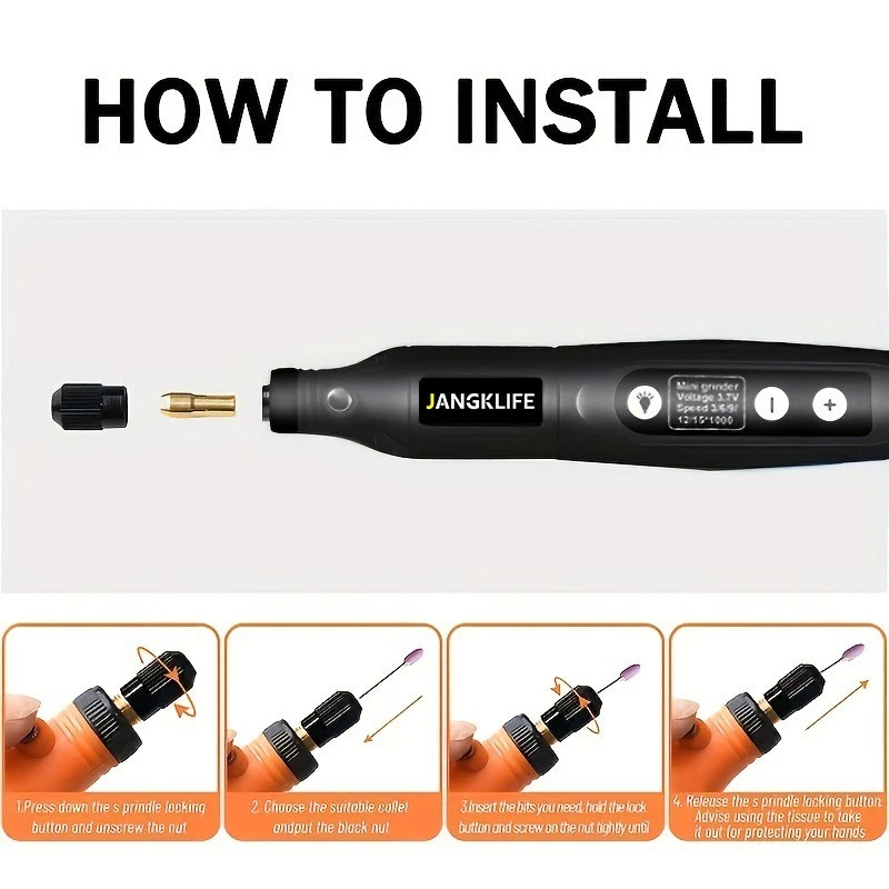 Cordless Rotary Tool Kit Mini Wireless Drill Engraving DIY Jewelry Wood Metal - Image 3 of 4