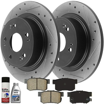 Rear Black E-Coating Brake Rotors & Brake Pad for Honda Accord Acura TSX B31 PA