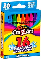 16ct Washable Jumbo Crayons, Easy Clean Up, Back To School Supply, Cre