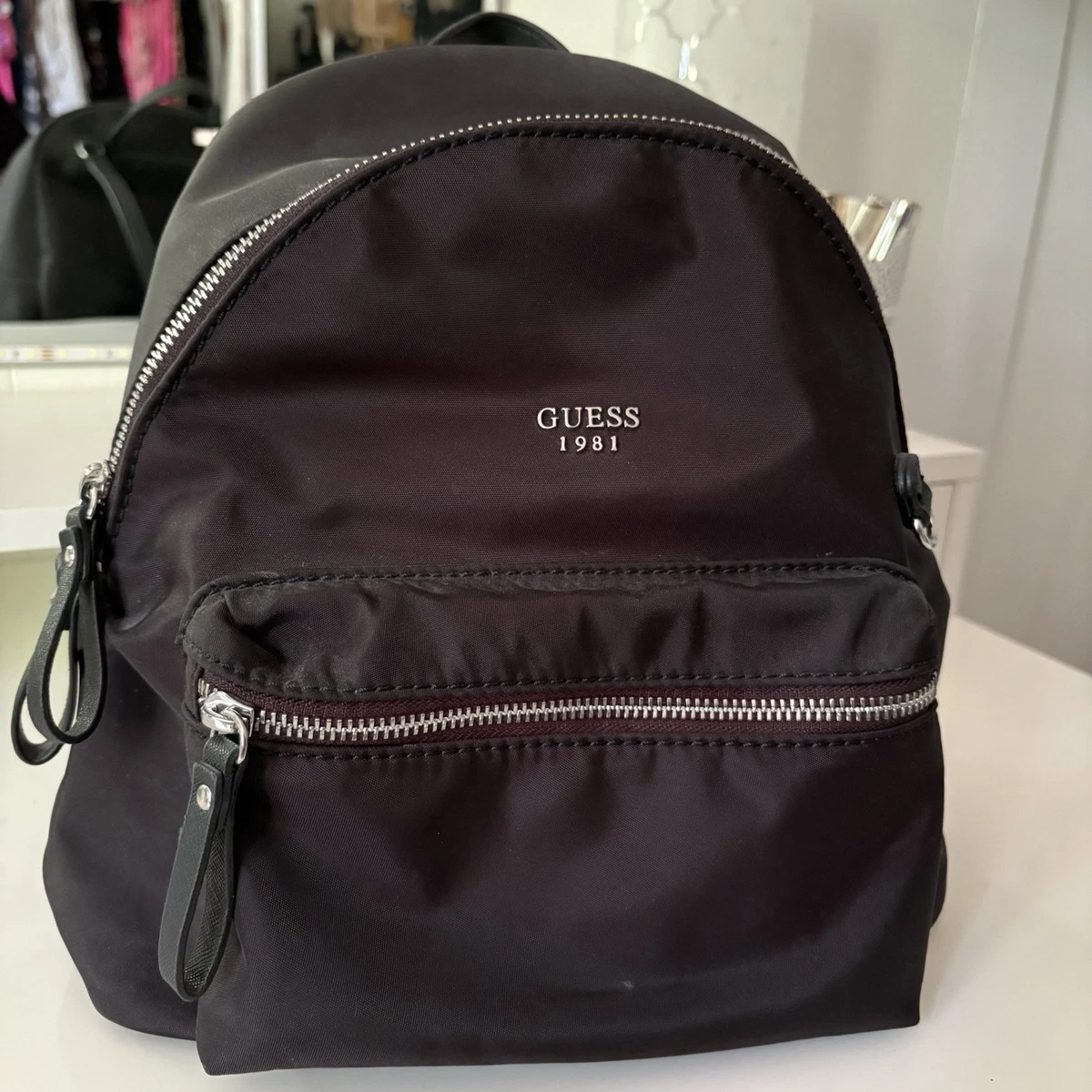 Guess Black Nylon Mini Backpack with Logo Straps and Front Buckle 3195145.jpg main image 2