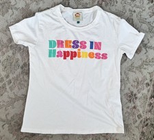 Farm Rio T-Shirt Sz S Dress In Happiness White Logo Cotton Anthropologie