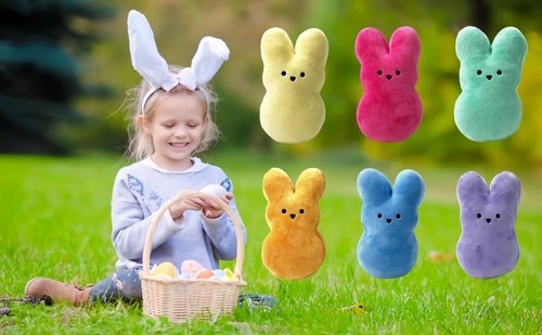 6 Inch Easter Bunny Plush Toy, Easter Basket Stuffer, Party, Holiday 12Pcs - Picture 3 of 6