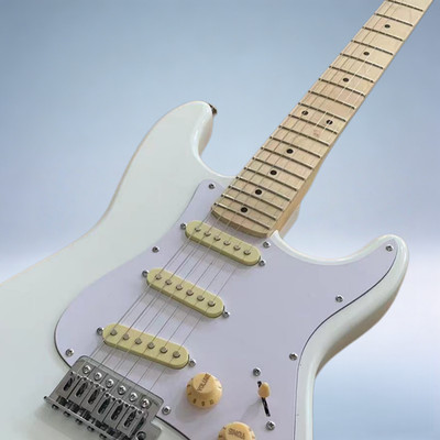 Jimi Cream White Electric Guitar Reverse Engrave Neck Plate SSS Pickups