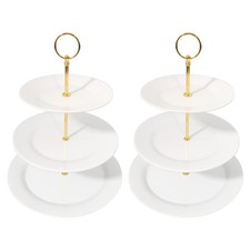 3-Tier Cupcake Stands Melamine Dessert Stands Fruit Candy Display Tower for W...