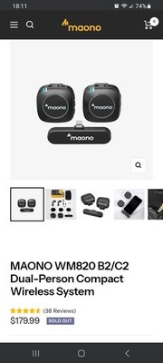 Maono wireless microphone system. WM820 series. New in Box