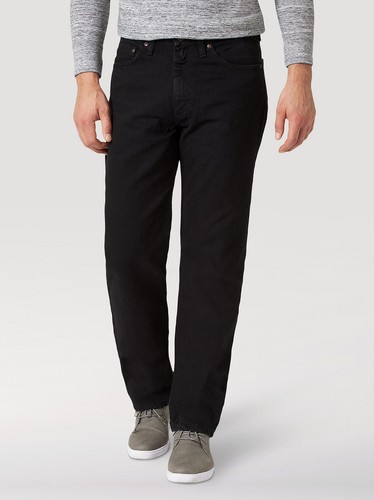 2PCS Wrangler Five Star Premium Denim Relaxed Fit Jean- Coal Black