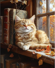 Cat Paint by Numbers Kit for Adults Beginner Books Oil Painting Kit Adult Paint